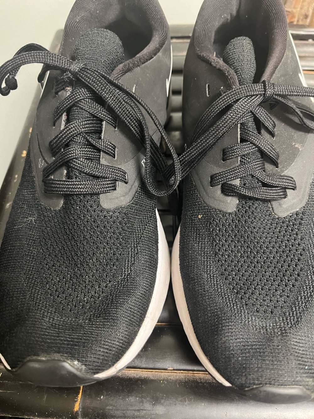 Women’s Black Athletic Knit Sneakers - Comfortable Everyday Running Shoes